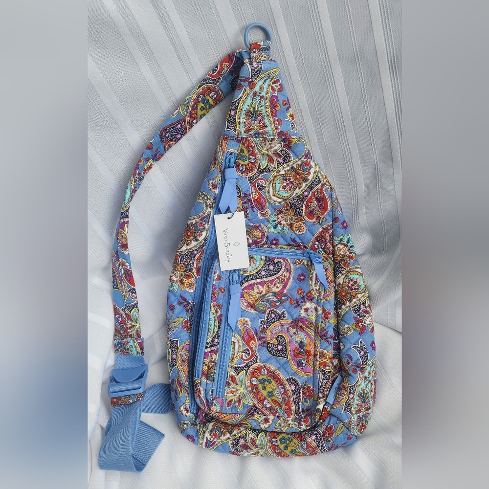 NEW Vera Bradley Sling Backpack in Provence Paisley •Cotton• NWT